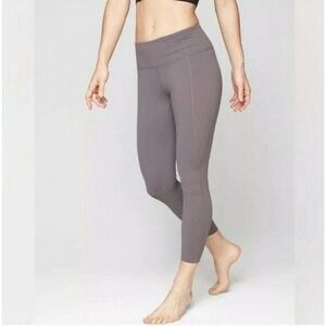 Athleta ST Small Tall Salutation 7/8 Gray Yoga Leggings High-Rise In Powervita
